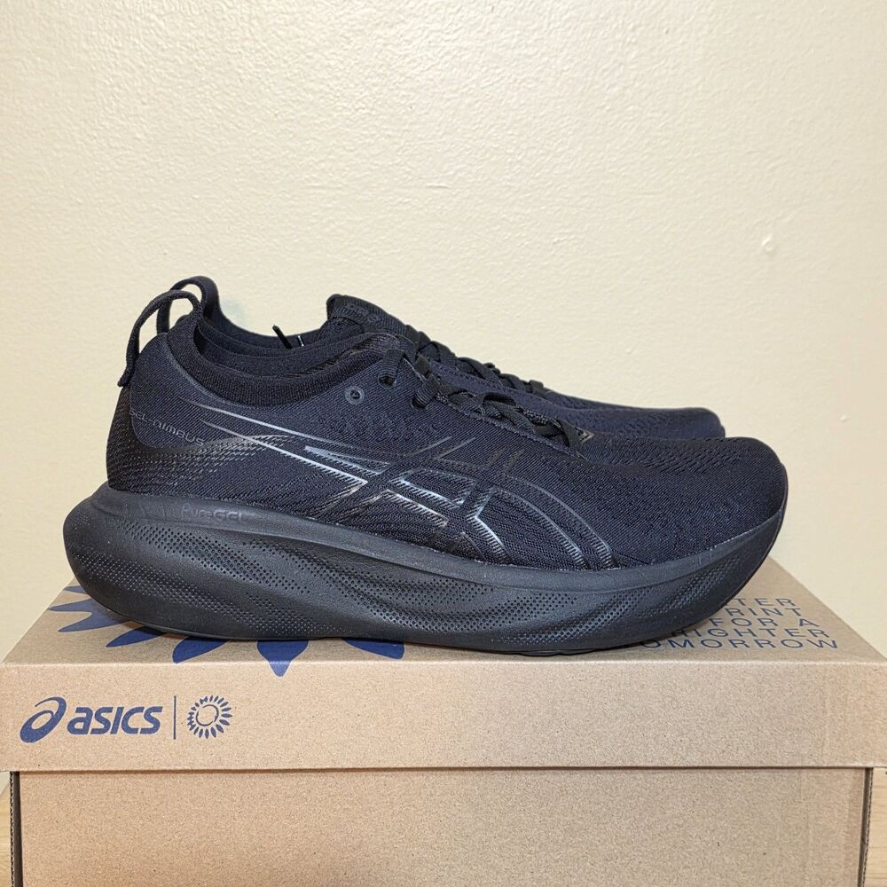 ASICS Men's Gel-Nimbus 25 Running Shoes Triple Black 1011B547 002 Men's Size 8.5